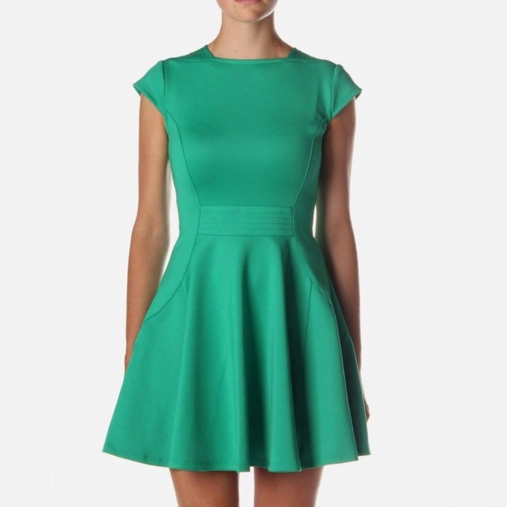 TED BAKER Stretch Skater Girl Dress Green